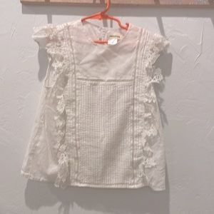 Zadig & Voltaire cute ivory lace top girls sz 10